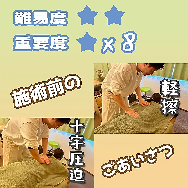 軽擦法と十字圧迫を学ぶ