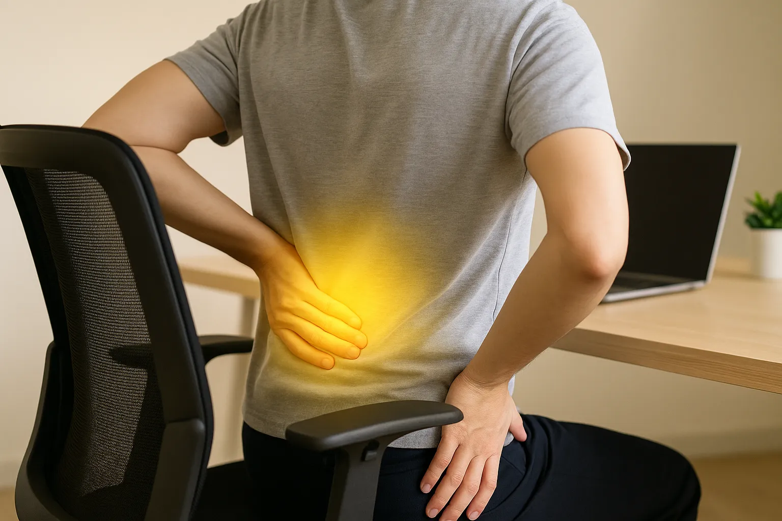 デスクワークによる疲労のイメージ